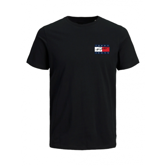 T-SHIRT 100% ΒΑΜΒΑΚΙ ΜΕ LOGO - ΜΑΥΡΟ - TOMMY JEANS EST T-SHIRT 100% ΒΑΜΒΑΚΙ ΜΕ LOGO - ΜΑΥΡΟ - TOMMY JEANS EST